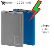 Pin Sạc Dự Phòng Polymer 10.000Mah Type C Xmobile Pj Jp190St Xanh