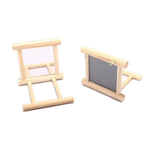 Wood Bird Mirror With Perch Stand Bird Toy Stand Bird Toy For Parrot Parakeets Cockatiels Cage Cage Parakeet Accessories