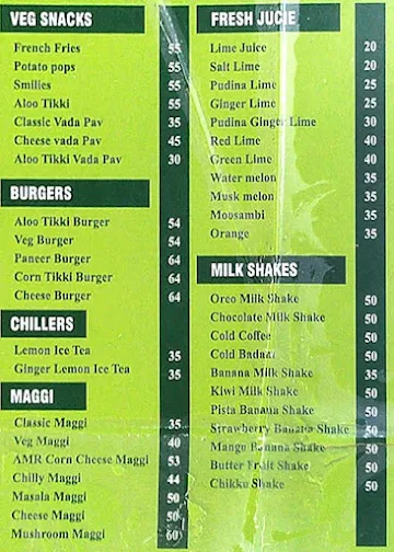 Chai Mane menu 