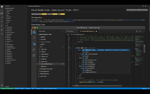 VS Code chrome extension