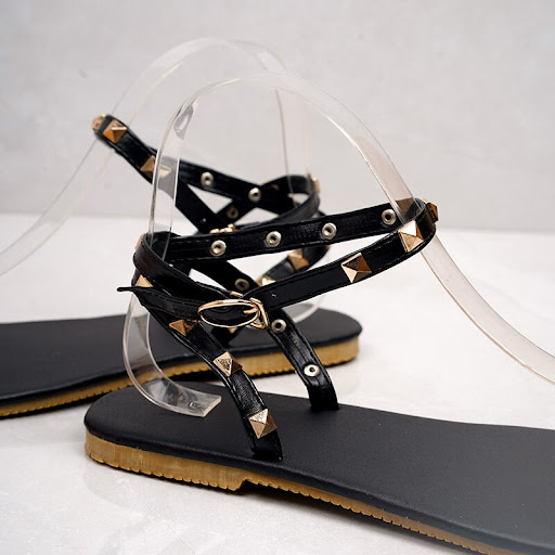 Title 6, Womens buckle strap rivet sandals. Stylish and...