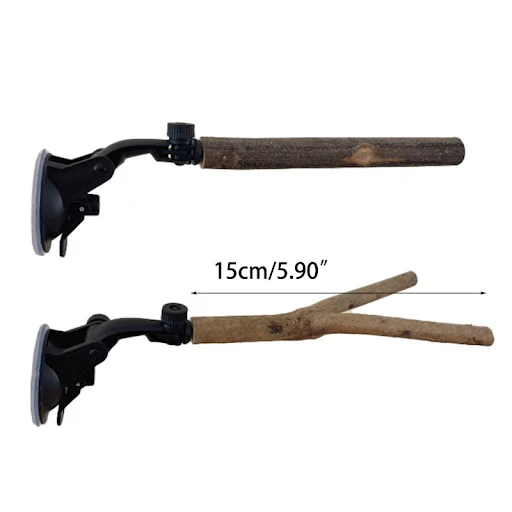 new Parrot Perch Birdcage Accessories Perches Stand Wood Perch Suction Cup Bird Toy