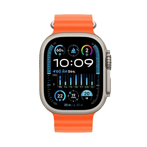 Đồng hồ Apple Watch Ultra 2 4G 49mm (Vỏ Titan Dây Silicone Orange) (MREH3VN/A)