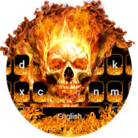 Hellfire Flaming Skull Keyboard Theme