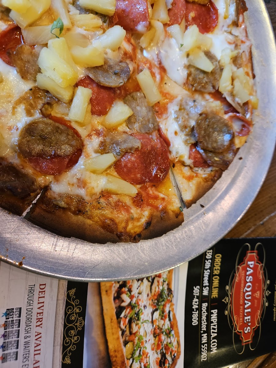 10" GF Pepperoni, Italian Sausage & Pineapple