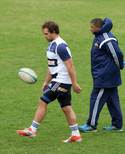 Nic Groom and Allister Coetzee (Head Coach) during the DHL Western Province training session and press conference at High Performance Centre, Bellville on August 11, 2014 in Cape Town, South Africa.