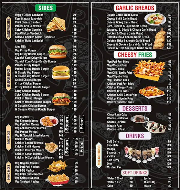 PU's Pizzeria menu 