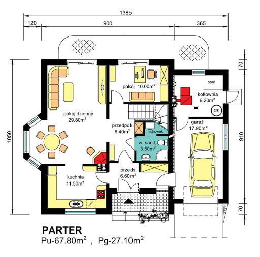 BW-10 wariant 4 - Rzut parteru