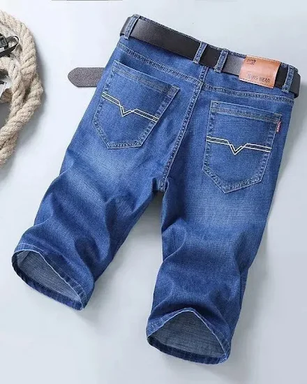 Men Short Denim Jeans Thin Knee Length New Casual Cool Su... - 3