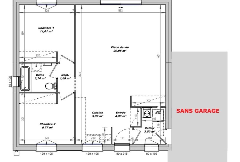  Vente Terrain + Maison - Terrain : 332m² - Maison : 70m² à Saint-Jean-de-Monts (85160) 