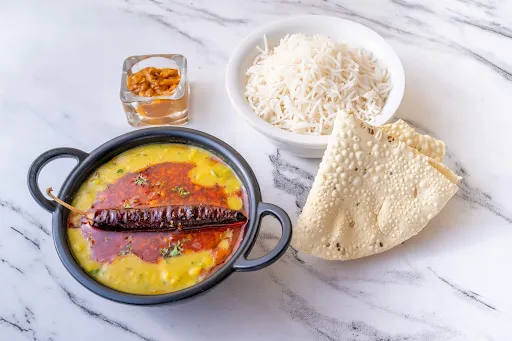 Dal Tadka With Steamed Rice