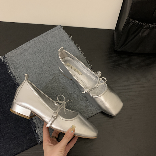 Title 1, Womens Simple Solid Color Square Toe Flat Shoe...