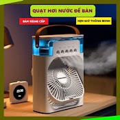 Quạt Hơi Nước Để Bàn, Hẹn Giờ Thông Minh, Quạt Điều Hòa Mini Có Khay Chứa Đá, Hẹn Giờ, Đèn Led 7 Màu