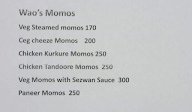 Wao's Momos menu 1