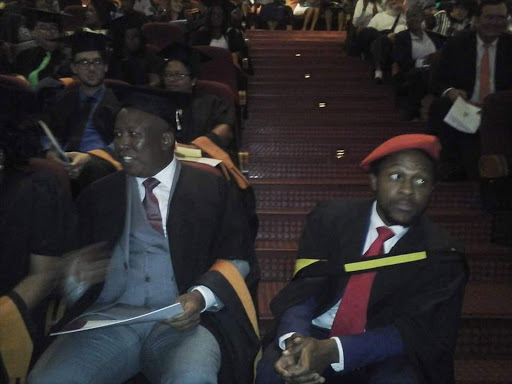 Economic Freedom Fighters commander in chief Julius Malema and party's spokesman Mbuyiseli Ndlozi Picture: Sipho Masombuka