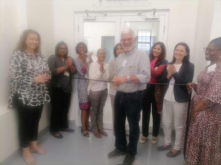 KZN Children’s Hospital staff and donors at the ribbon-cutting of the newly renovated Victor Daitz psychology centre in Durban.