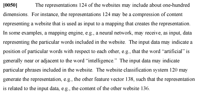 Website Representations Vectors for Trust and Expertise Signals