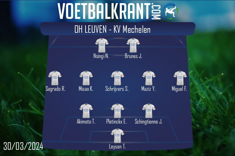 Opstelling OH Leuven | OH Leuven - KV Mechelen (30/03/2024)