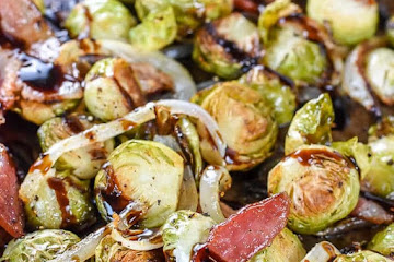 Roasted Brussels Sprouts with Bacon and Balsamic