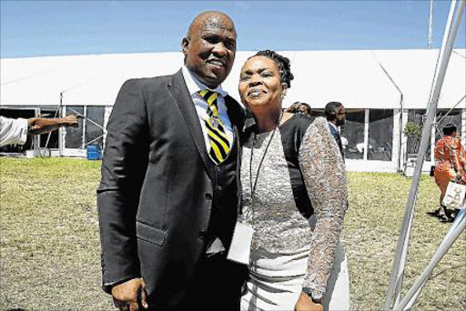 BIGWIGS: Eastern Cape provincial ANC secretary Oscar Mabuyane and his wife, Siya, at last year’s state of the province address. Hiring marquees for Sopa has cost the taxpayer R12-million since 2011. EC provincial ANC secretary Oscar Mabuyane with his wife, Siya, at the Sopa