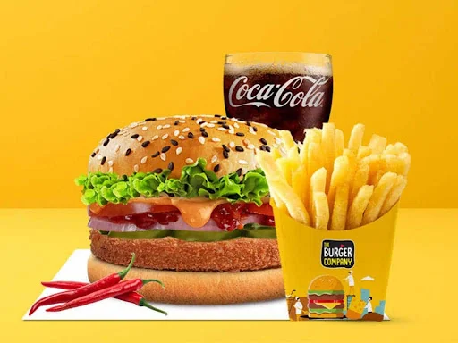 Mexican Salsa Chicken Burger With Salted Fries And Pepsi [250 Ml]