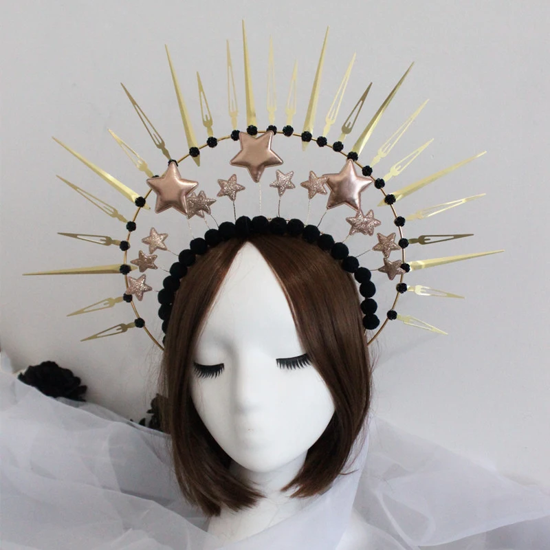 Fashion DIY Lolita Madonna hoofdtooi materiaalpakket voor podium, nachtclub, show. Maak je eigen mode kroon.