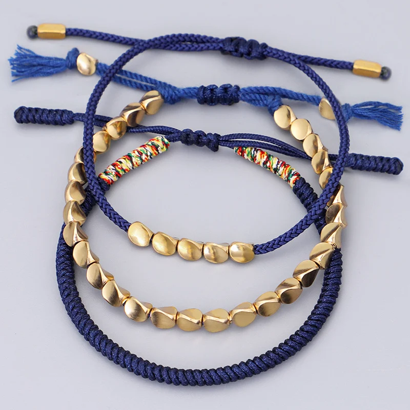 Title 5, Nouveau Bracelet Tissé à la Main Bleu Marine po...