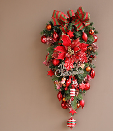 Title 5, Couronne de Noël Jinghua pour porte, décoration...