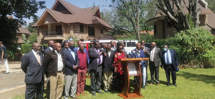 Narc Kenya party leader Martha Karua with the OKA team.