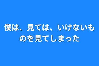 僕は、見ては、いけないものを見てしまった