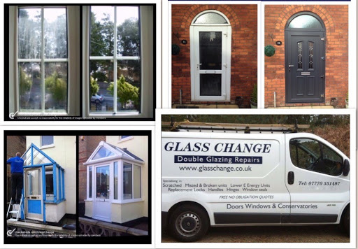 Replacement misty unit, New modern front door, Replaced old wooden porch, Glass Change Work Van