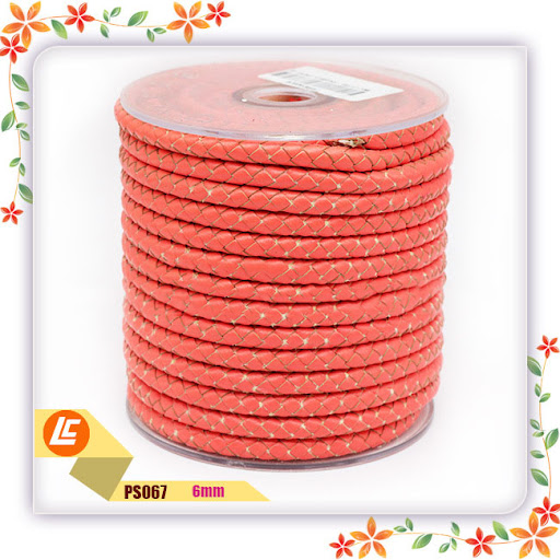 Title 8, Braided Black Real Cowhide Rope Round, strong a...