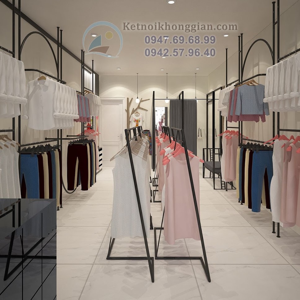 thiết kế shop thời trang công sở nhỏ gọn