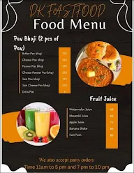 DK Fast Food menu 1