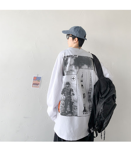 Title 22, Mens Trendy Printed Long Sleeve T-Shirt