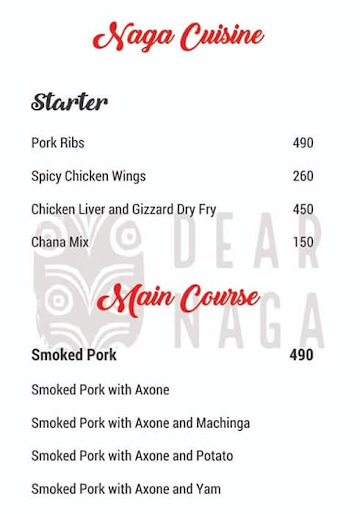 Dear Naga menu 