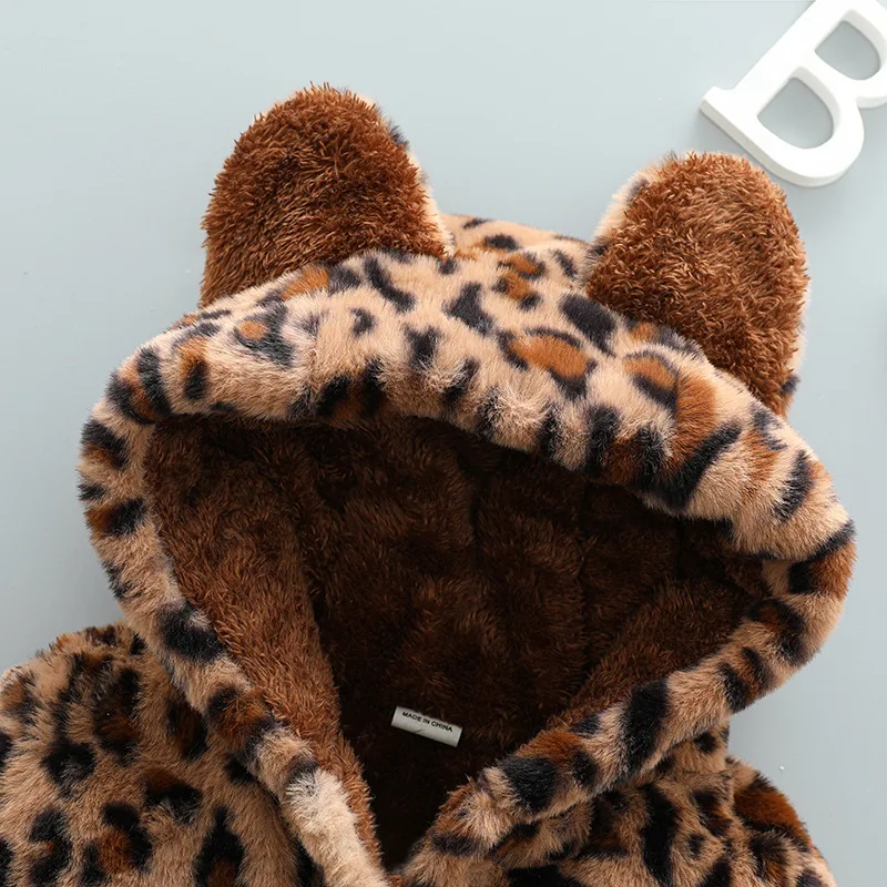 Abrigo de invierno grueso para bebés niños y niñas de lana y terciopelo acolchado, abrigo abrigado y suave para el frío.