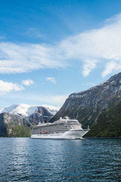 Viking Star in Flam, a village along a scenic 18-mile fjord in Norway — Syfert's favorite destination.