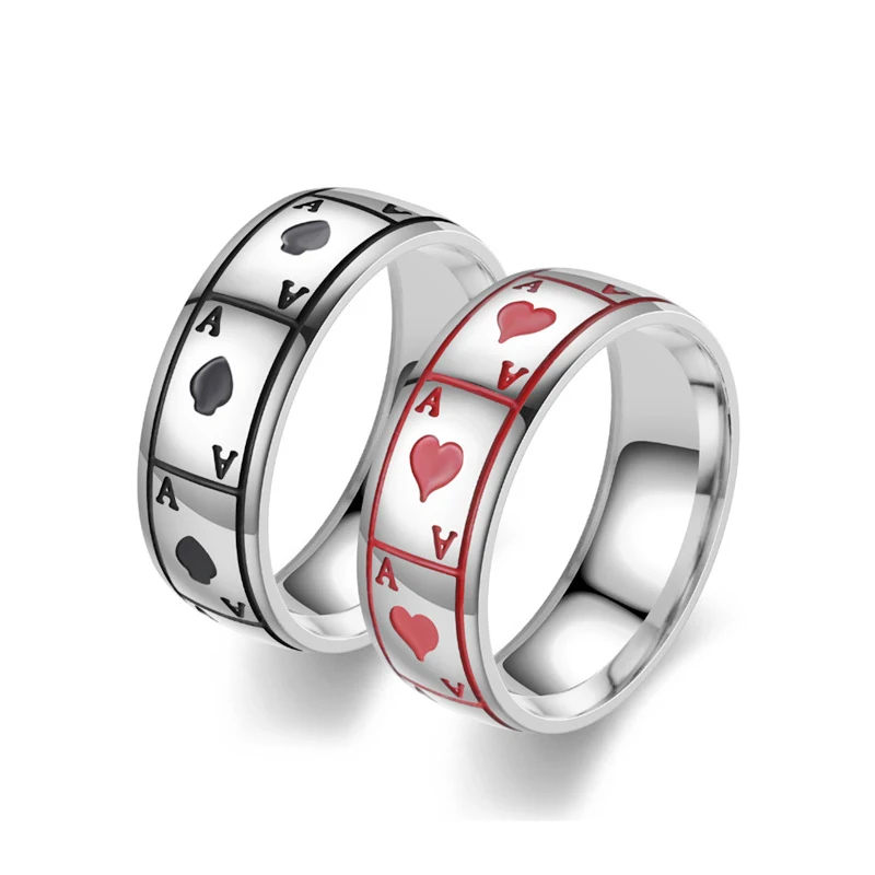 Lucky Black Peach Titanium Stalen Ring. Een duurzame, stijlvolle ring voor heren en dames. Draag geluk met je mee.