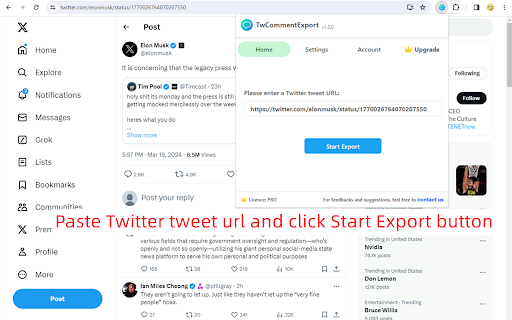 TwCommentExport - Export Twitter Comments