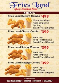 Fries land menu 2