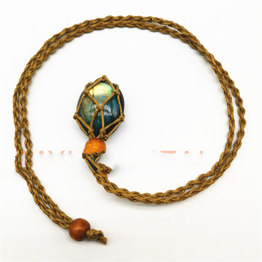 Title 7, Natural Elongated Stone Original Stone Net Neck...