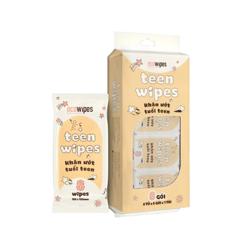 Lốc 8 gói khăn ướt teen Ecowipes