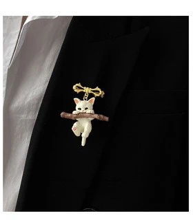 Title 5, Adorable Broche de Gatito con Ramas Perfecto pa...