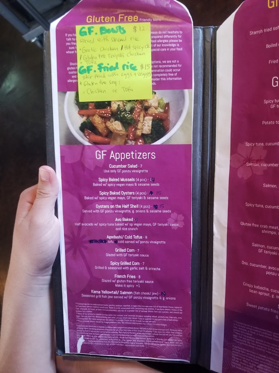 GF menu