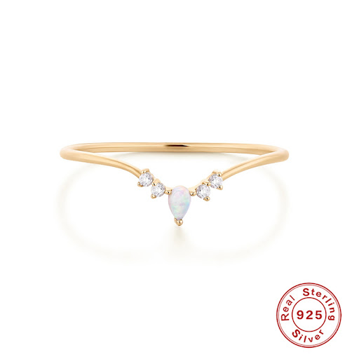 Title 3, Ladies Fashion V-shaped Opal Zircon Wedding Pr...