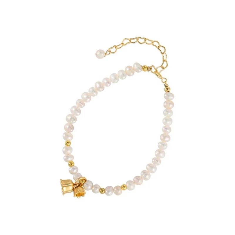 Title 6, Bracelet Pendentif Lys en Perles Naturelles Exq...