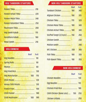 Dl-06 Chandni Chowk menu 