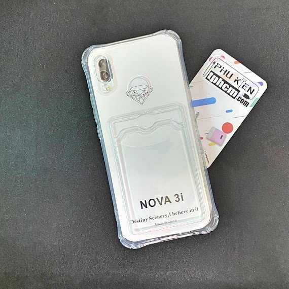 Ốp Lưng Huawei Nova 3I Dẻo Trong Suốt Có Khe Đựng Thẻ