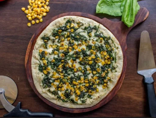 Creamy Spinach Golden Corn Pizza [9 Inch]